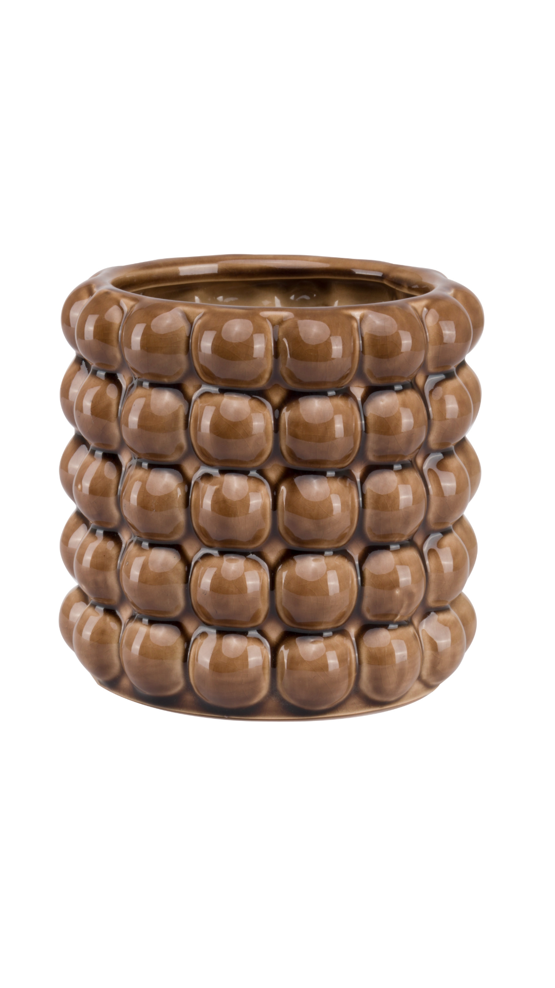 Brown Bobble Effect Ceramic Planter in 2 sizes - Kristia Rose Collections