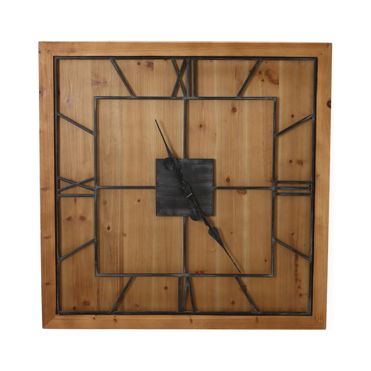 Stow Square Wooden Wall Clock 60cm - Kristia Rose Collections