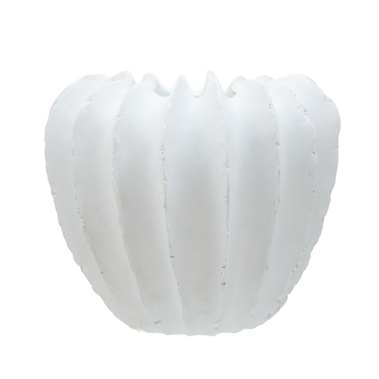 Sculptural White Stone Effect Vase