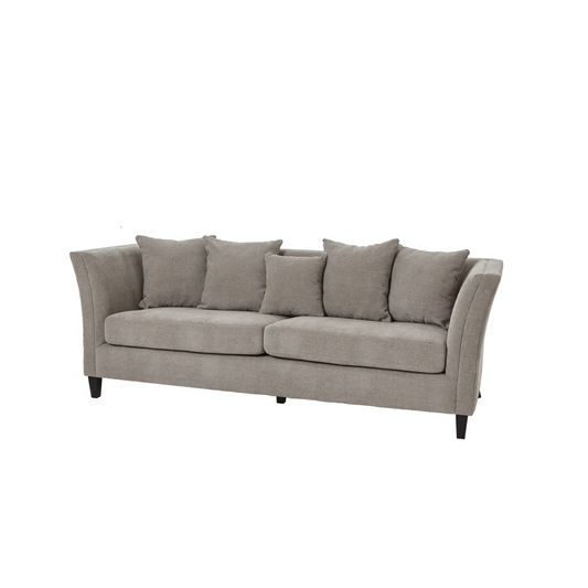 Three Seater Taupe Cushion Back Sofa