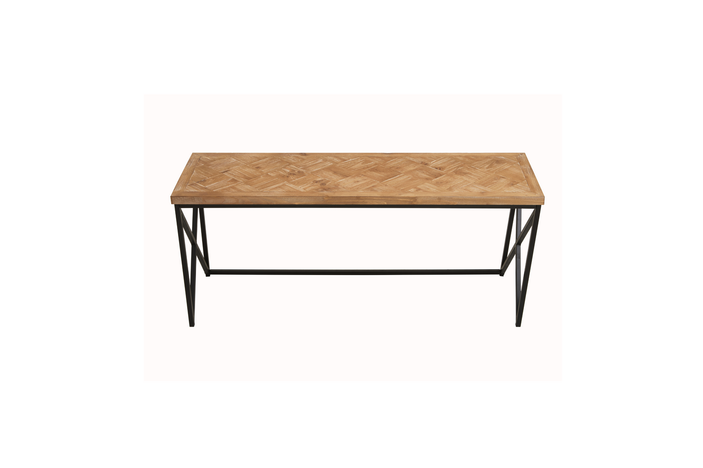 Kencot Natural Parquet Coffee Table with Black Frame