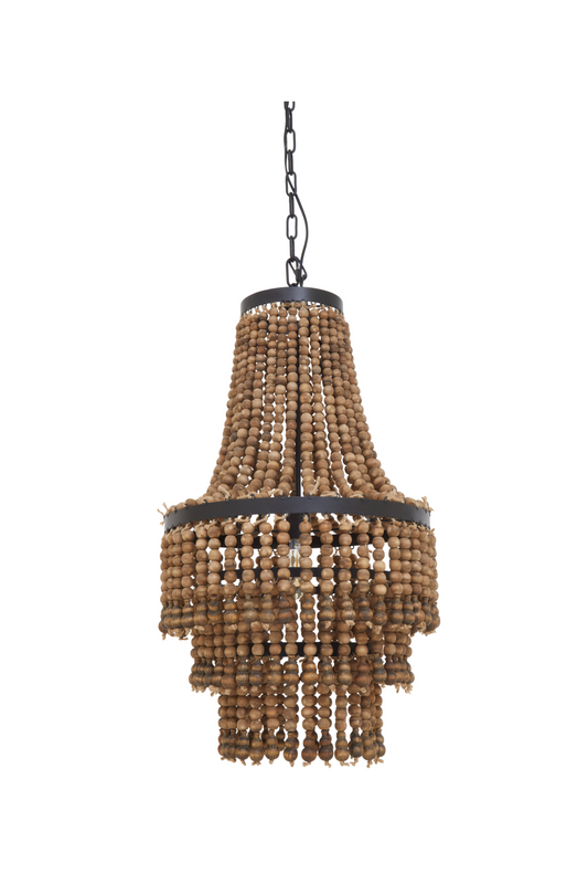 Windrush Rustic Wood Bead Chandelier