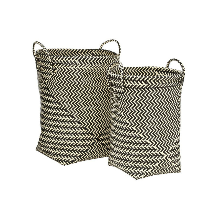 Coln Black and Cream Storage Baskets, Set of Two