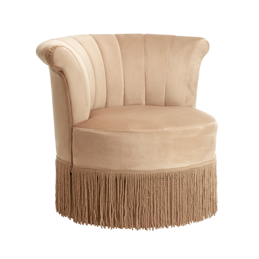 Velvet Tassled Swivel Chair