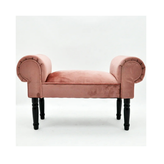 Kelmscott Small Velvet Upholstered Bench Seat - 3 Colours Available