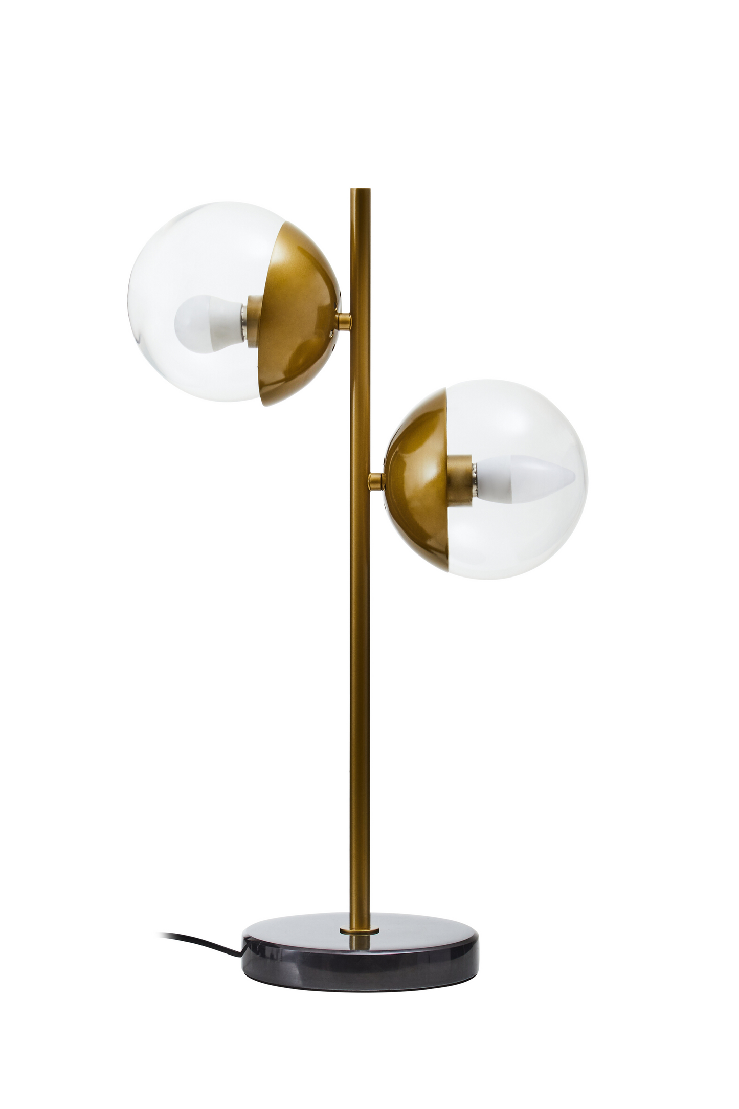 Sudeley Gold and Black Marble, Two Globe Table Lamp