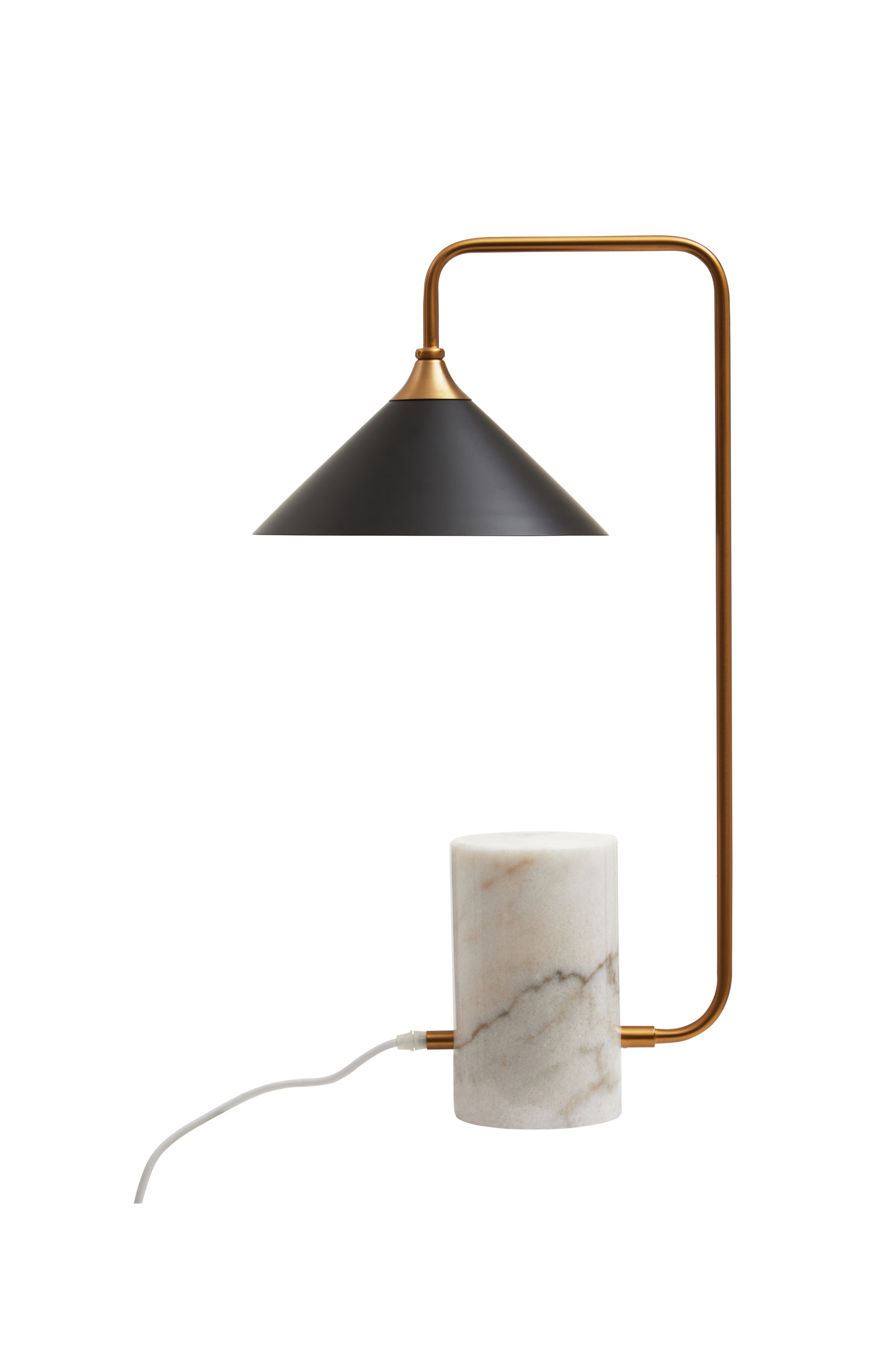 Super Stylish Soho Black, Bronze and White Marble Table Lamp