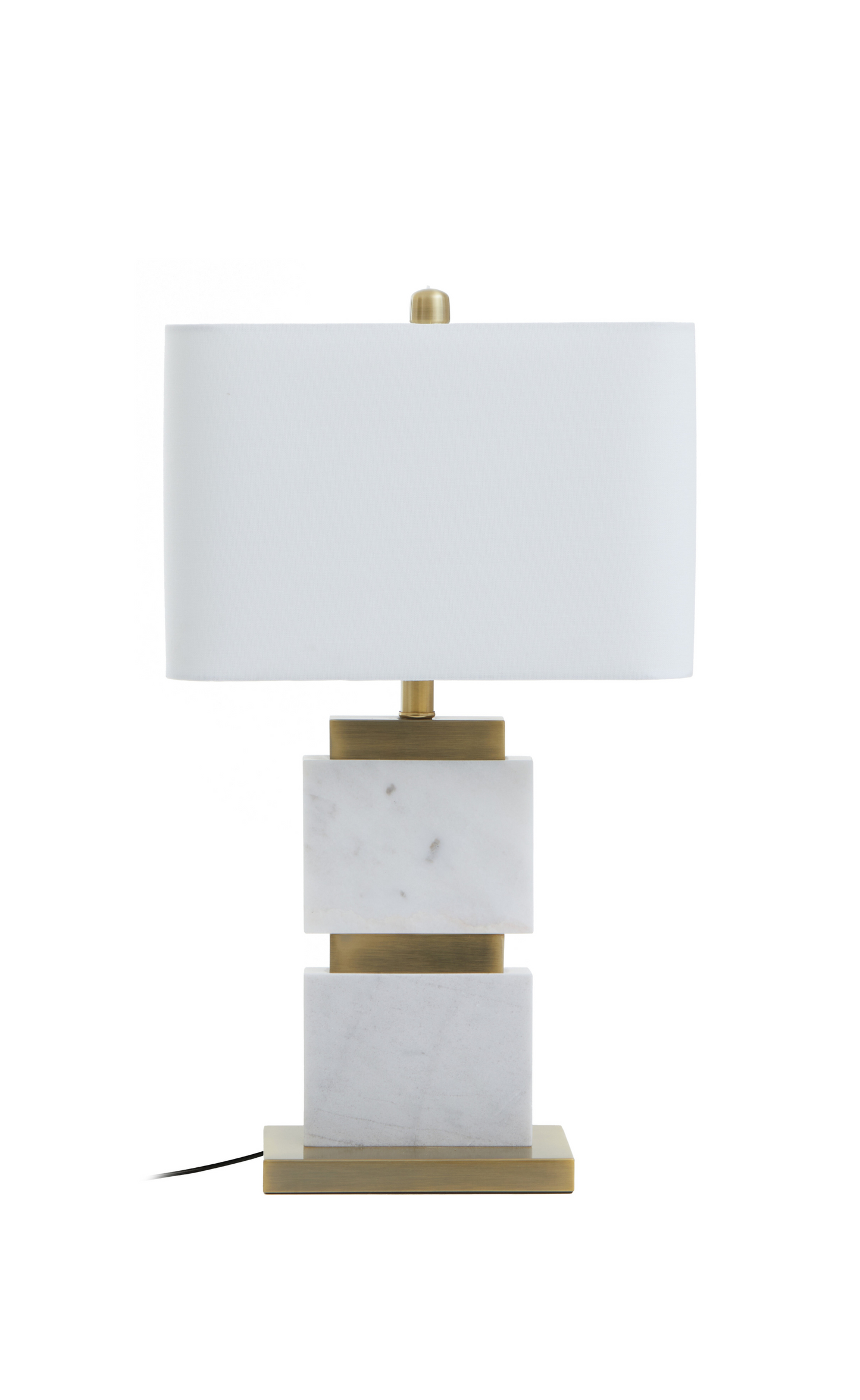 Elegant White Marble Luxe Style Table Lamp