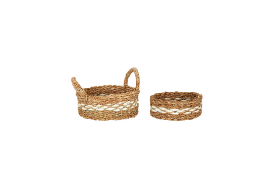 Farmhouse, Set of Two Seagrass Decorative Baskets