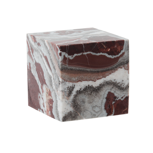 Slad Red Marble Cube Ornament