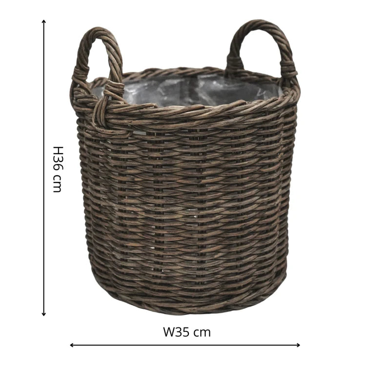 Polyrattan Willow Set of 2 Lined Planters - Kristia Rose Collections