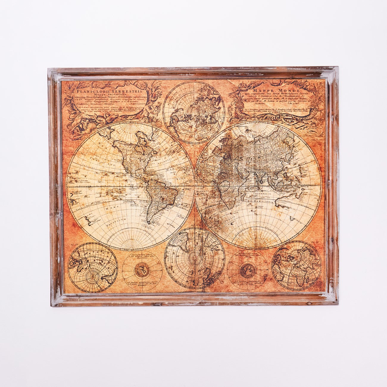Antique Effect World Map Framed Print