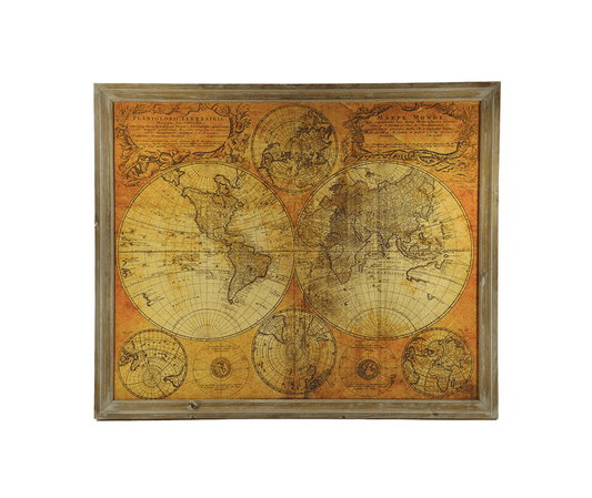 Antique Effect World Map Framed Print