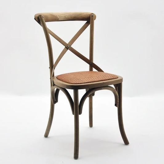 French Cross Back Dining Chair in Natural - Kristia Rose Collections