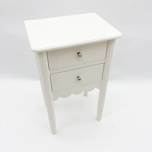 Scalloped 2 Drawer Bedside Table - Kristia Rose Collections