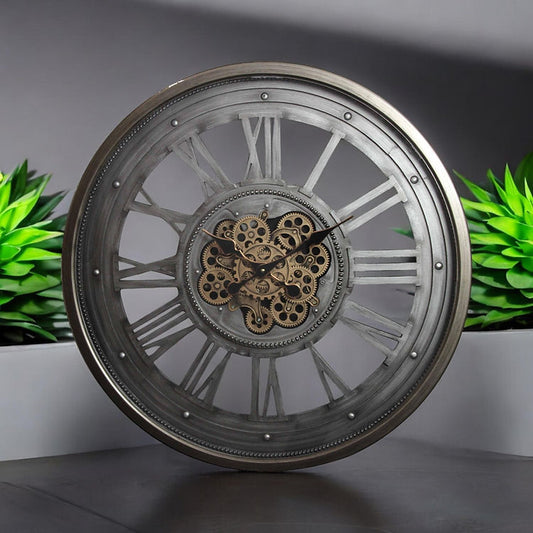 Antique Effect Statement Cog Wall Clock