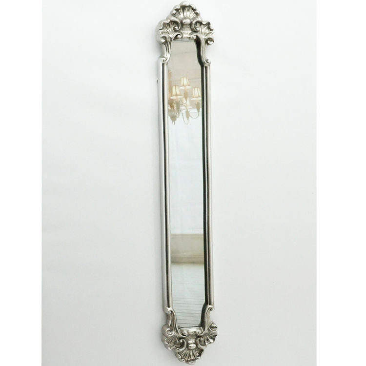 Narrow Antique Style Mirror 109cm H x 15cm W in Silver or Gold Finish