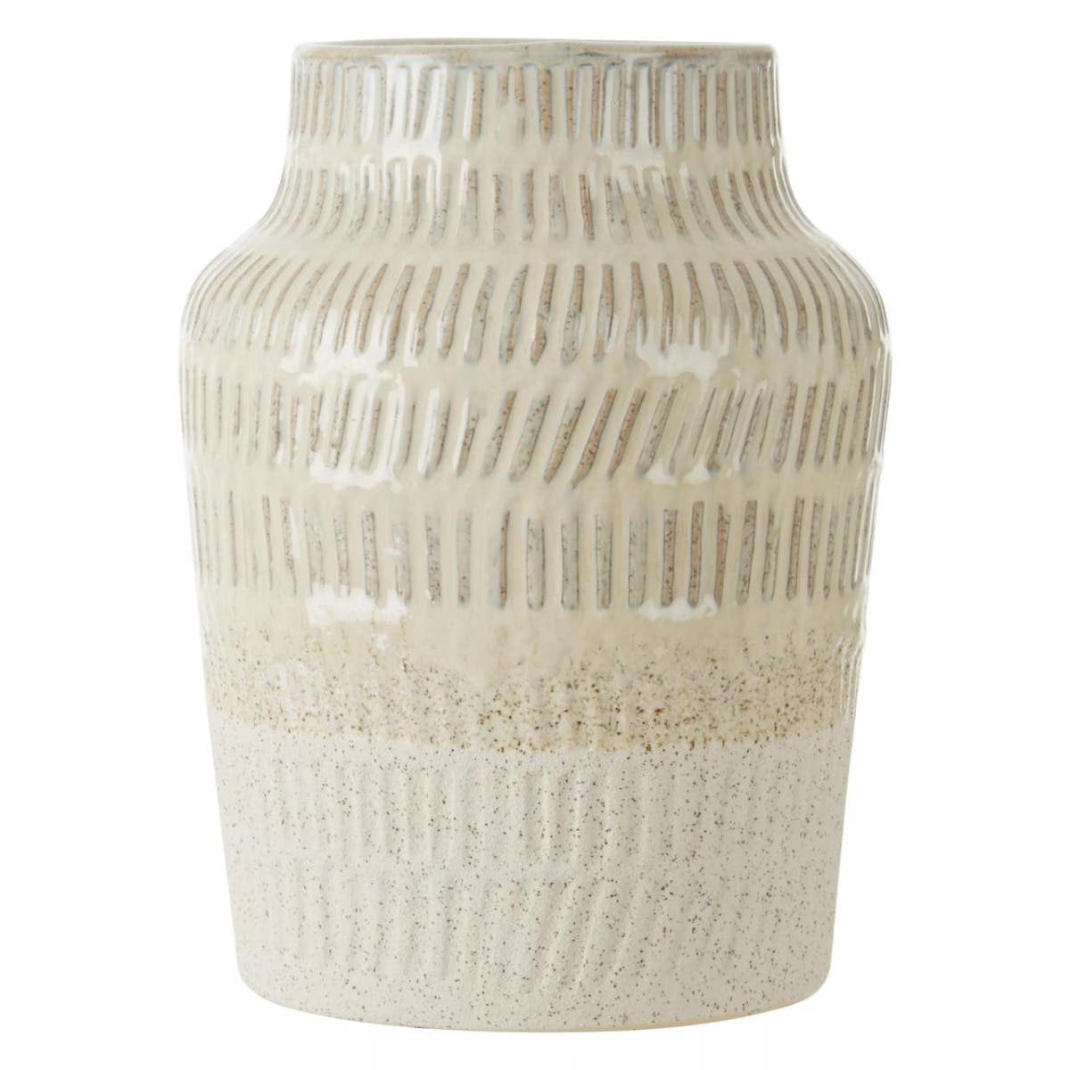 Cream rustic textured country style vase