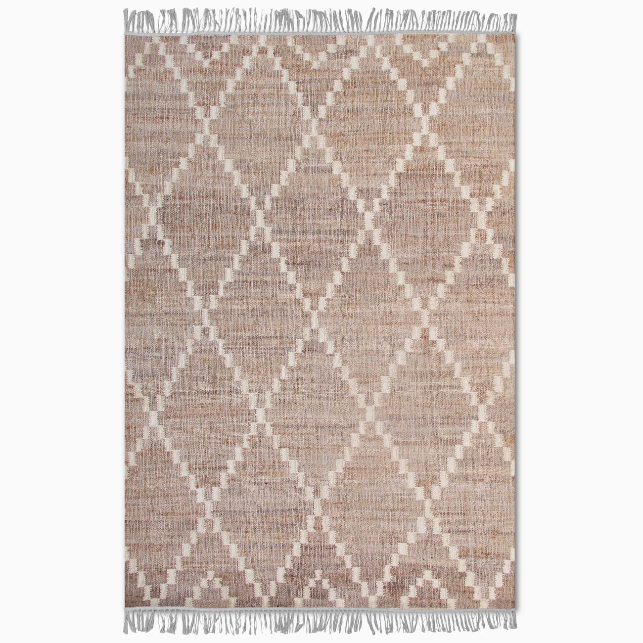 Large Jute & Wool Diamond Design Rug
