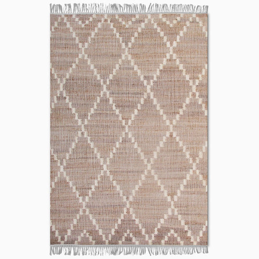 Large Jute & Wool Diamond Design Rug