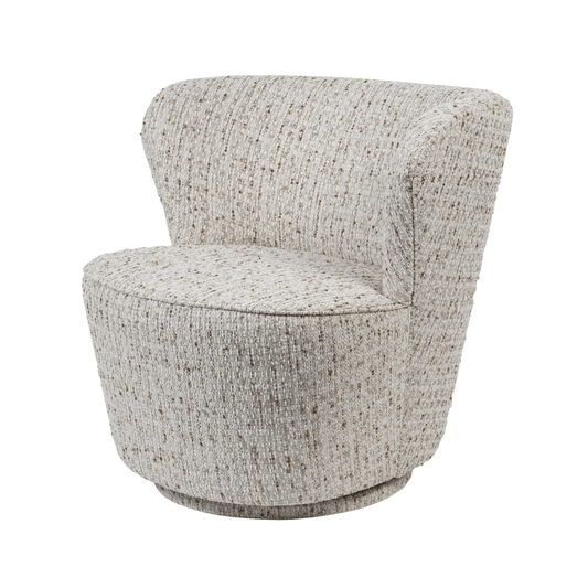 Textured natural swivel chair on a white background
