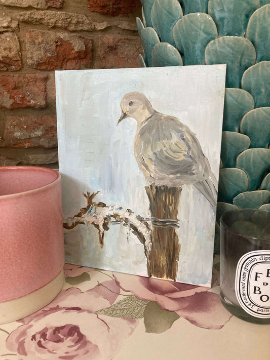 Original Dove Oil Painting on Board