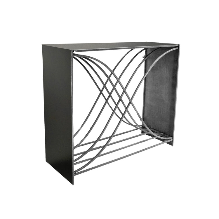 Outdoor Sculptural Log Storage in Zinc