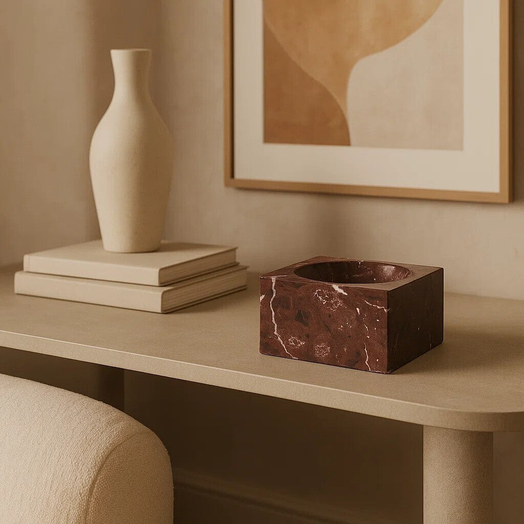 Slad Red Marble Bowl - Kristia Rose Collections