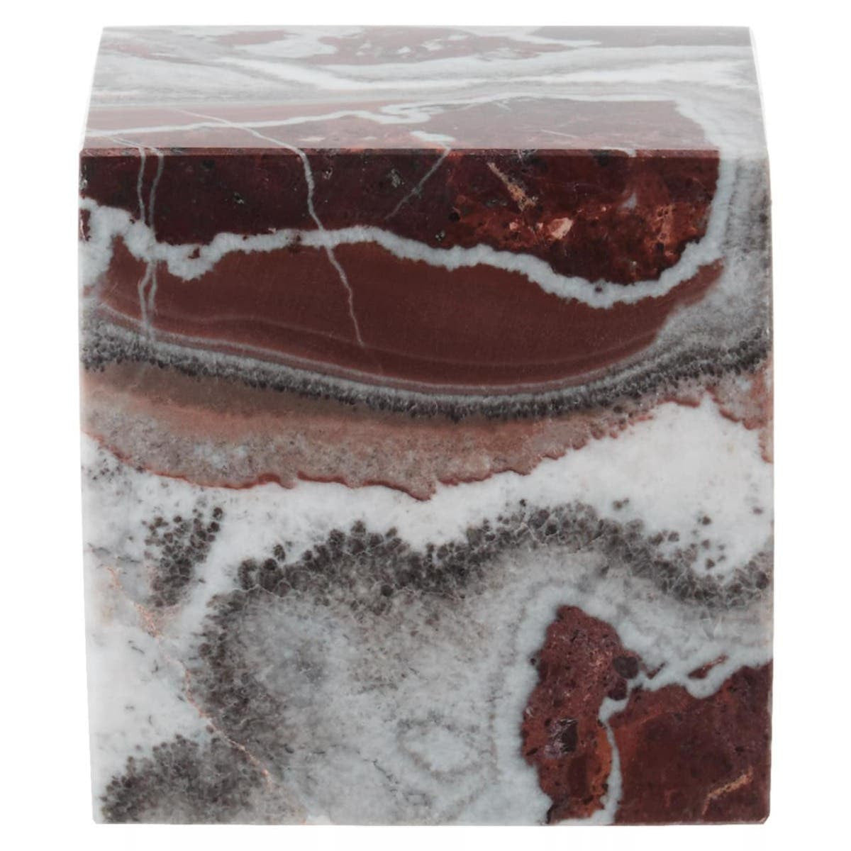 Slad Red Marble Cube Ornament - Kristia Rose Collections