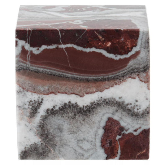 Slad Red Marble Cube Ornament - Kristia Rose Collections