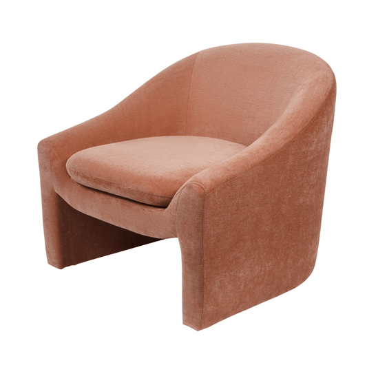 Stanton Chenille Sculptural Chair in Blush and Olive