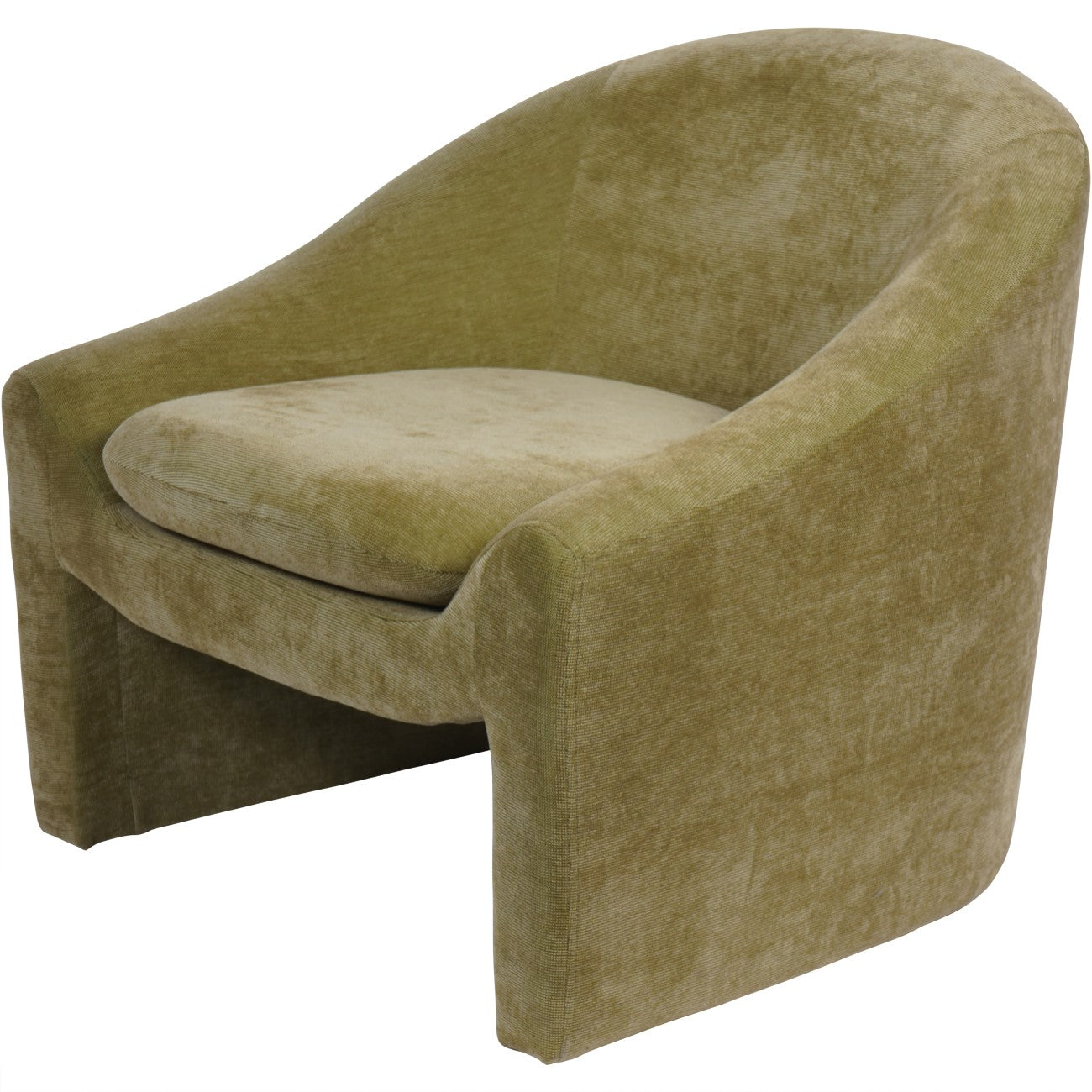 Stanton Chenille Sculptural Chair in Blush and Olive