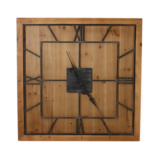 Stow Square Wooden Wall Clock - 60cm - Kristia Rose Collections
