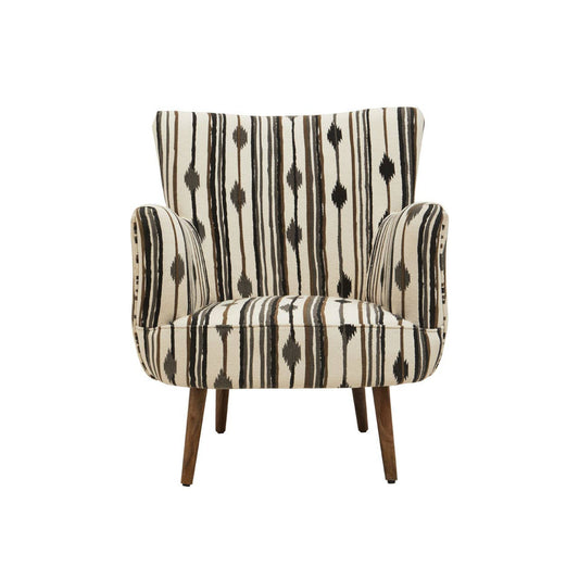 Stroud Black and White Armchair with Flared Arms - Kristia Rose Collections