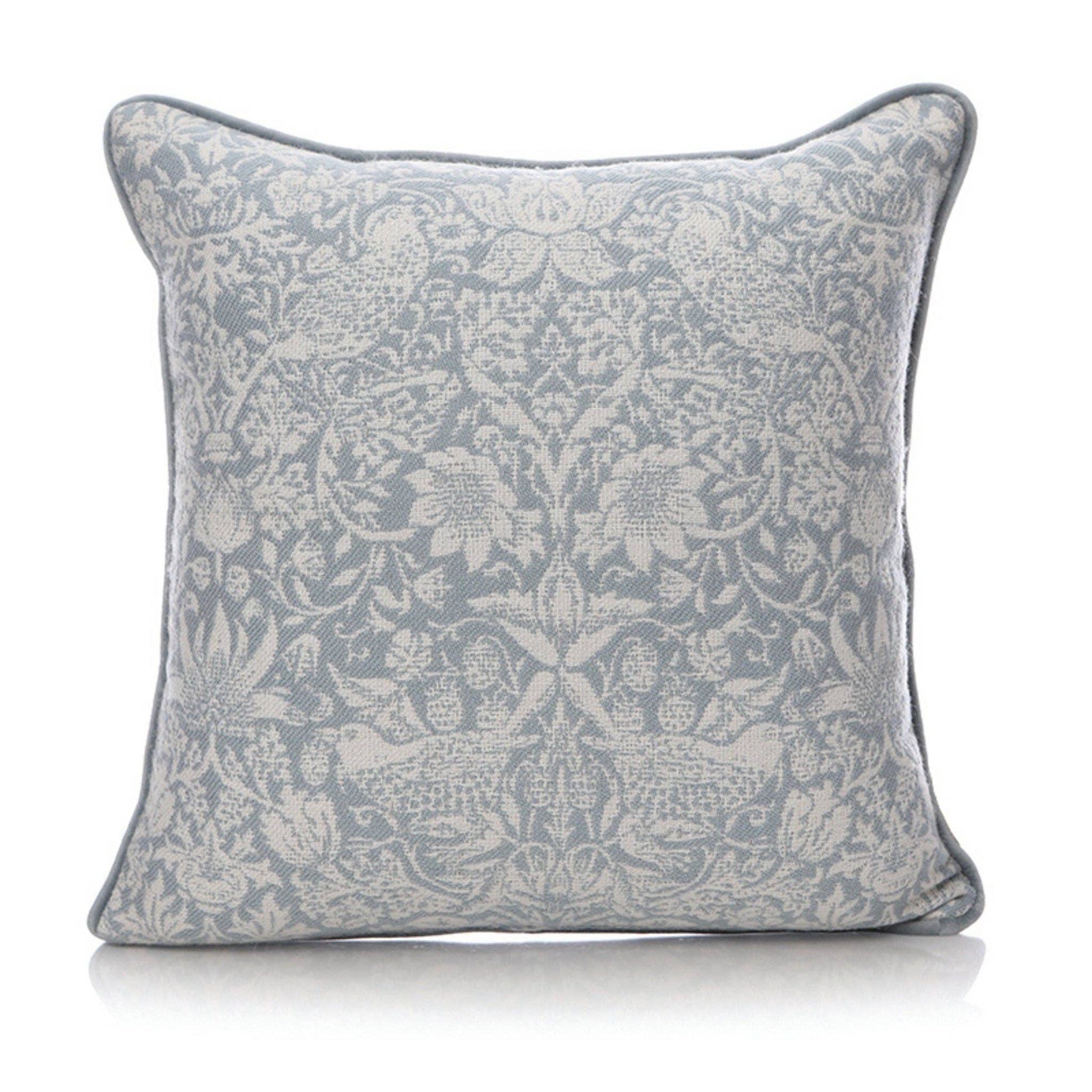 William Morris Cushion Blue With Inner, Strawberry Thief